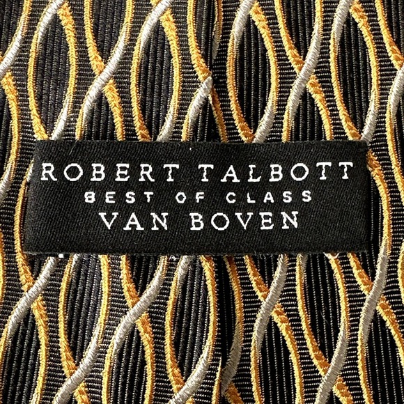 Robert Talbott Best of Class Tie Size 4 x 57 Gold Silver 100% Silk Van Boven - Picture 4 of 8